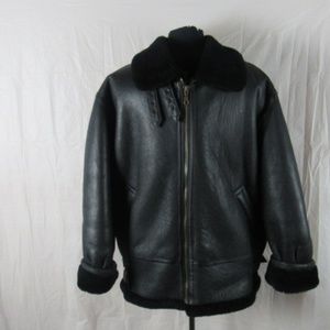 Reed Bomber Shearling Leather Jacket (Black)- Men